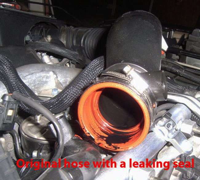 Faulty turbo inlet hose, Chrysler 300C